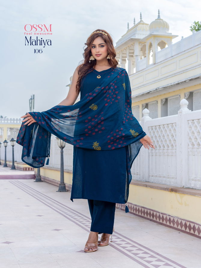 MAHIYA By Ossm Flex Cotton Printed Kurti With Bottom Dupatta Wholesale Shop In Surat